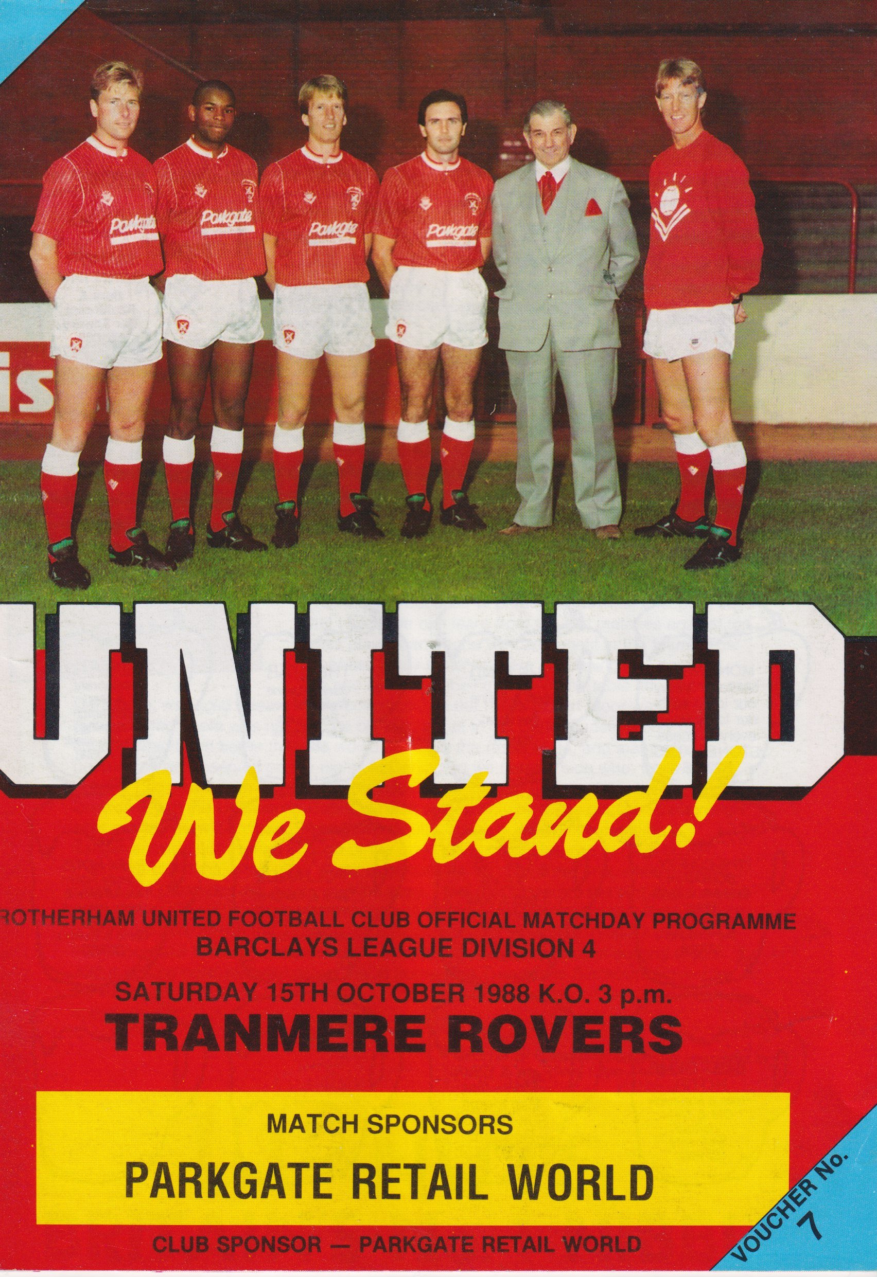 Rotherham United v Tranmere Rovers match programme